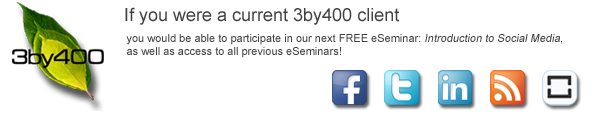 3by400 Client eSeminar - Social Media