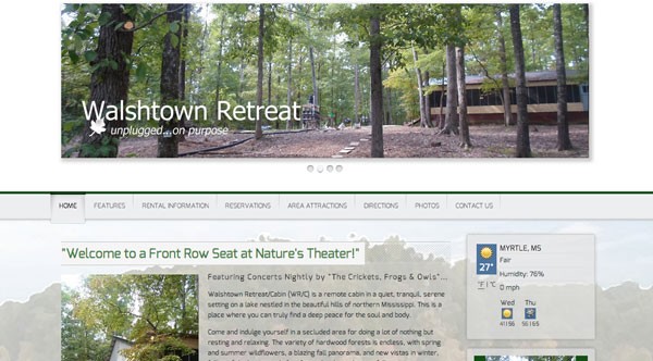 Mississippi Retreat website homepage