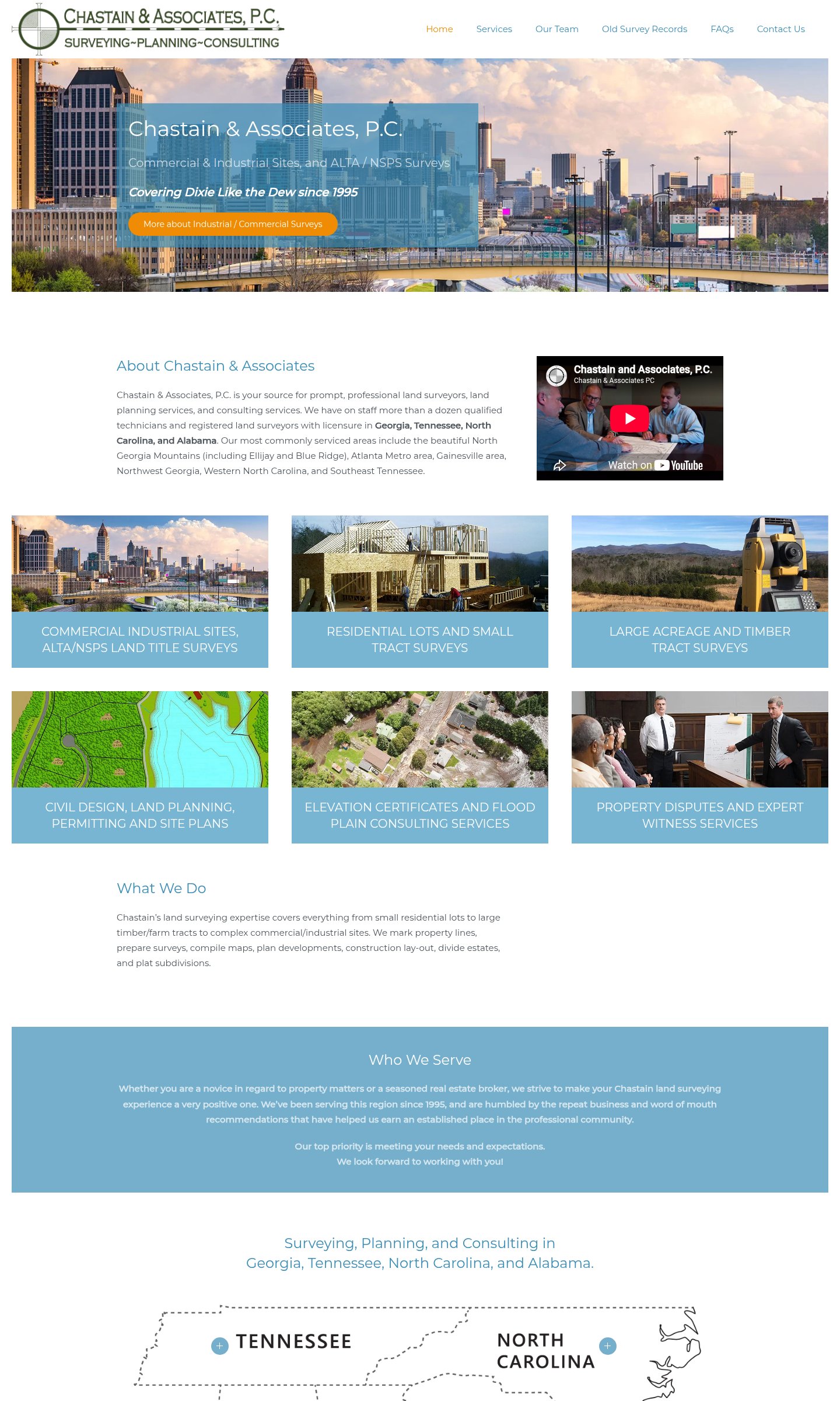 Chastain & Associates home page on desktop