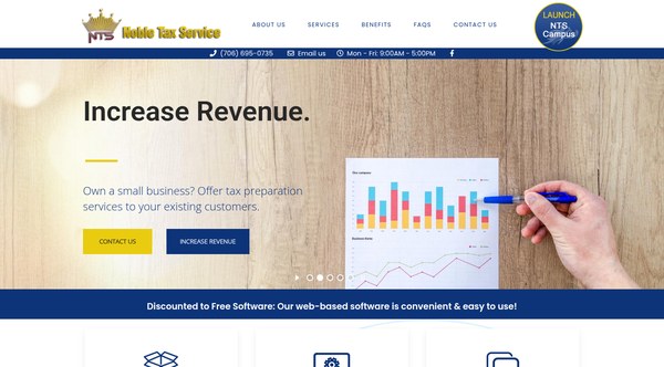 Noble Tax Service website homepage